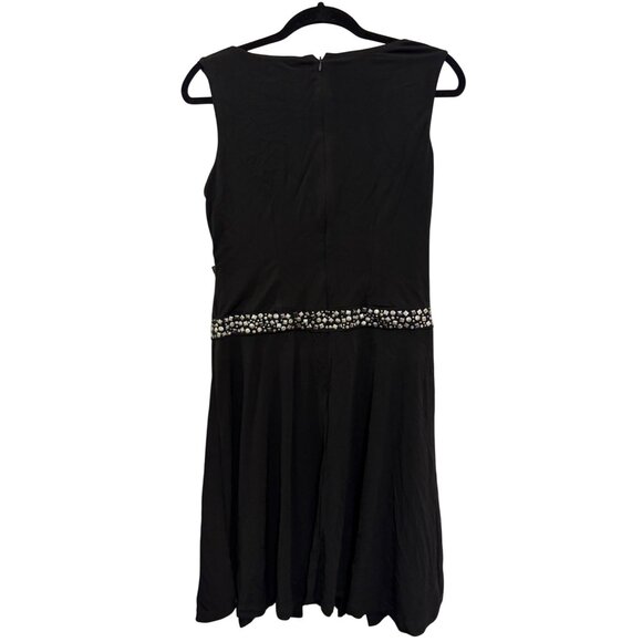 110 West Womens Size 4 Black Sleeveless Embellished Midi Dress - Picture 2 of 6